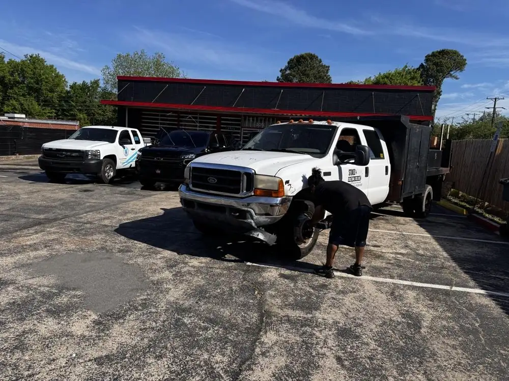 Fleet service on a Ford F-450 dump truck